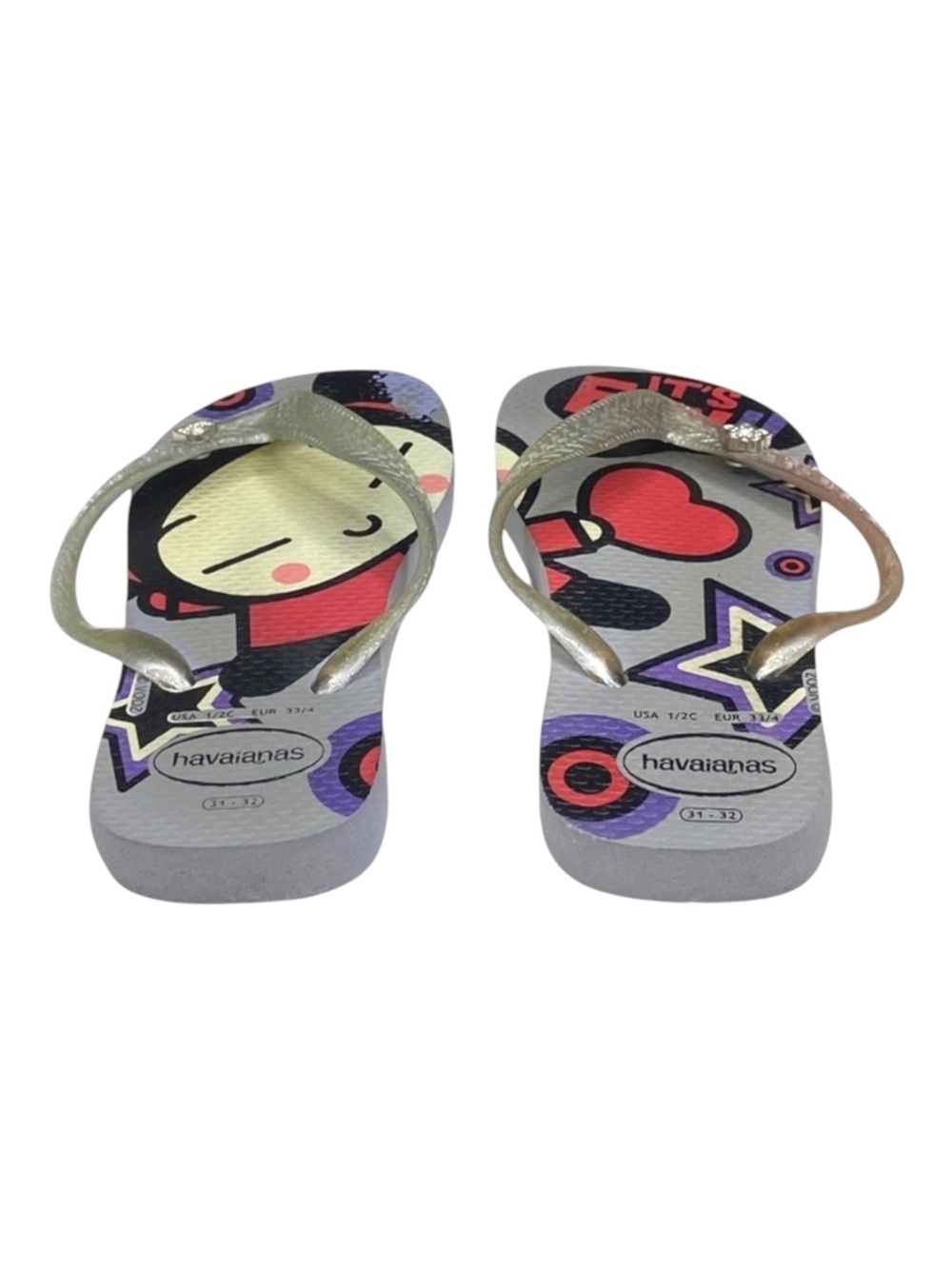 Havaianas x VOOZ ☼ Thong Flip Flop Sandals ☼ Decorative Crystalized Studs ☼ Grey - Picture 5 of 16